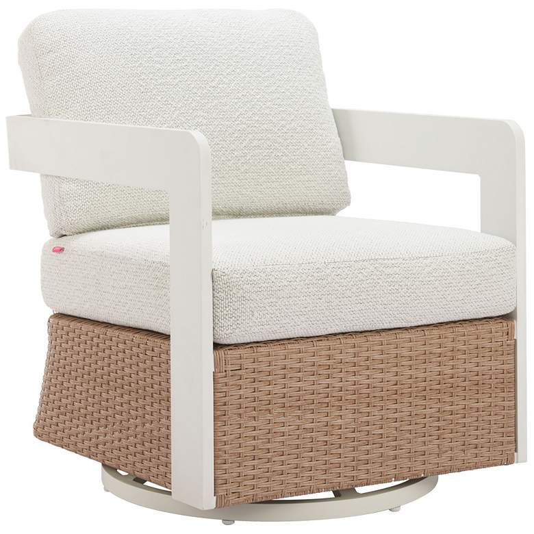 Image 1 Gelo Swivel Chair White & Brown
