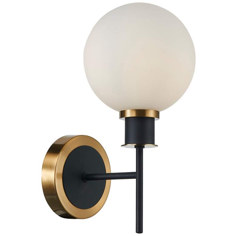 Image 1 Gem 12" High Black Wall Sconce With Clear Glass Shade