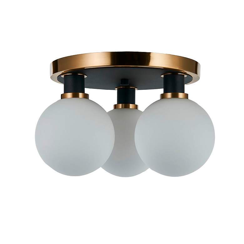 Image 4 Gem 14.5" Wide 3-Light Black Semi-Flush Mount With Clear Glass Shade more views
