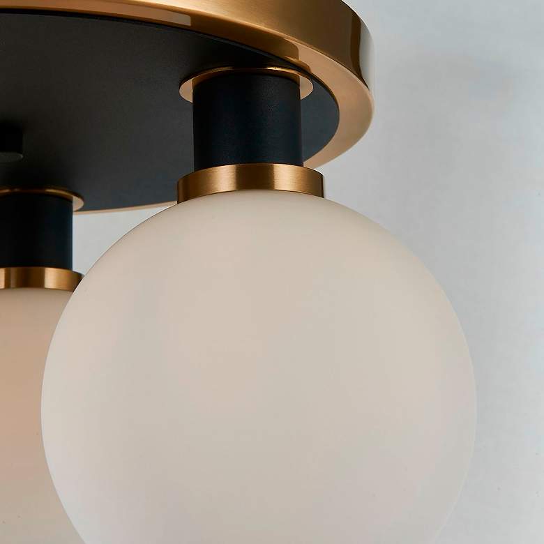 Image 7 Gem 14.5" Wide 3-Light Black Semi-Flush Mount With Clear Glass Shade more views