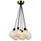 Gem 18" Wide 7-Light Black Chandelier With Clear Glass Shade