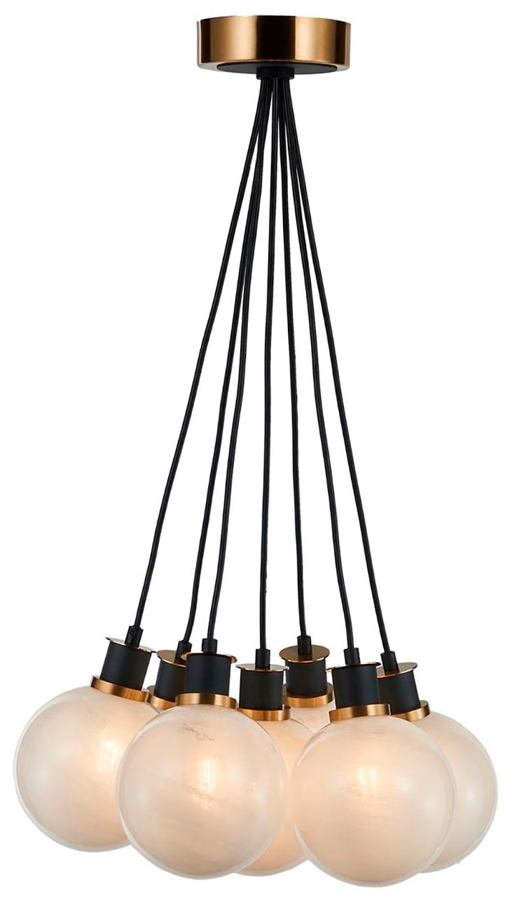 Image 2 Gem 18" Wide 7-Light Black Chandelier With Clear Glass Shade more views