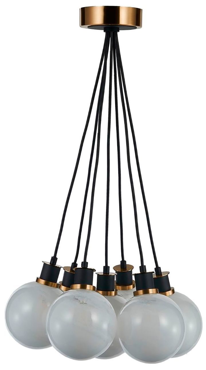 Image 3 Gem 18" Wide 7-Light Black Chandelier With Clear Glass Shade more views