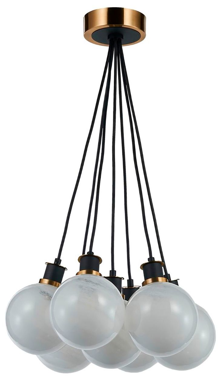 Image 4 Gem 18" Wide 7-Light Black Chandelier With Clear Glass Shade more views
