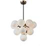 2_Gem 29.5" Wide 13-Light Black Chandelier With Marble Glass Shade