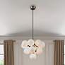1_Gem 29.5" Wide 13-Light Black Chandelier With Marble Glass Shade