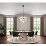 3_Gem 29.5" Wide 13-Light Black Chandelier With Marble Glass Shade more views