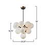 4_Gem 29.5" Wide 13-Light Black Chandelier With Marble Glass Shade more views
