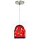 Gem 4 1/2"W Nickel and Red Freejack Mini Pendant with Canopy