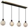 1_Gem 44.4" Wide 4-Light Black Island Light With Clear Glass Shade