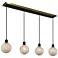 Gem 44.4" Wide 4-Light Black Island Light With Clear Glass Shade