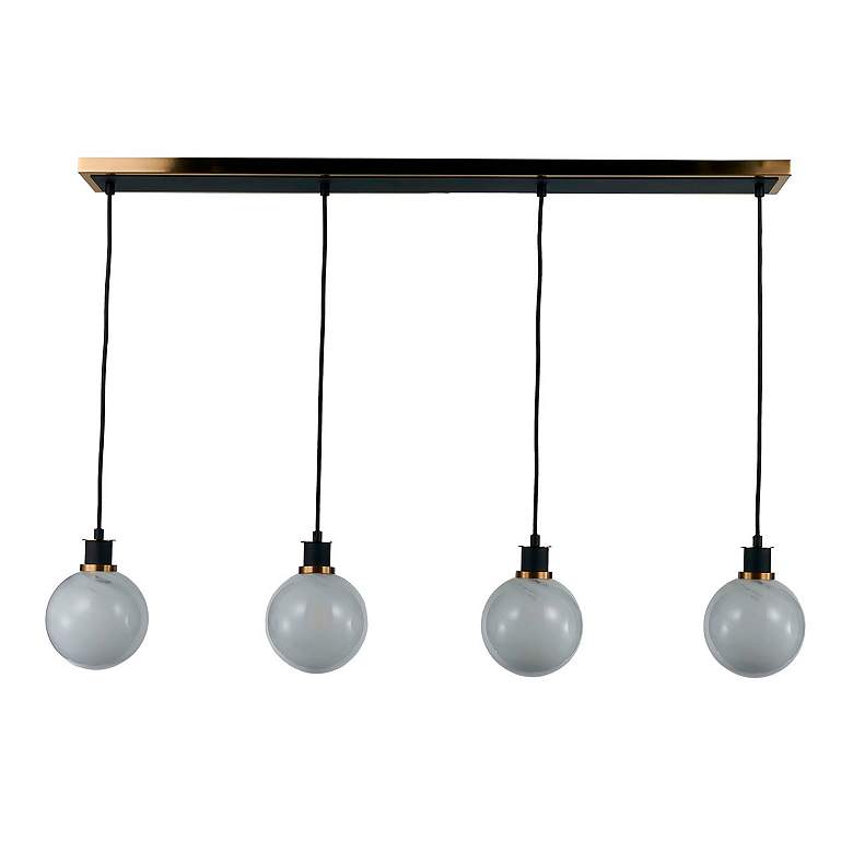 Image 2 Gem 44.4" Wide 4-Light Black Island Light With Clear Glass Shade more views