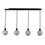 2_Gem 44.4" Wide 4-Light Black Island Light With Clear Glass Shade more views