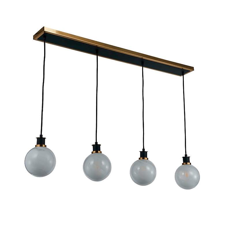 Image 3 Gem 44.4" Wide 4-Light Black Island Light With Clear Glass Shade more views