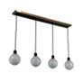 3_Gem 44.4" Wide 4-Light Black Island Light With Clear Glass Shade more views