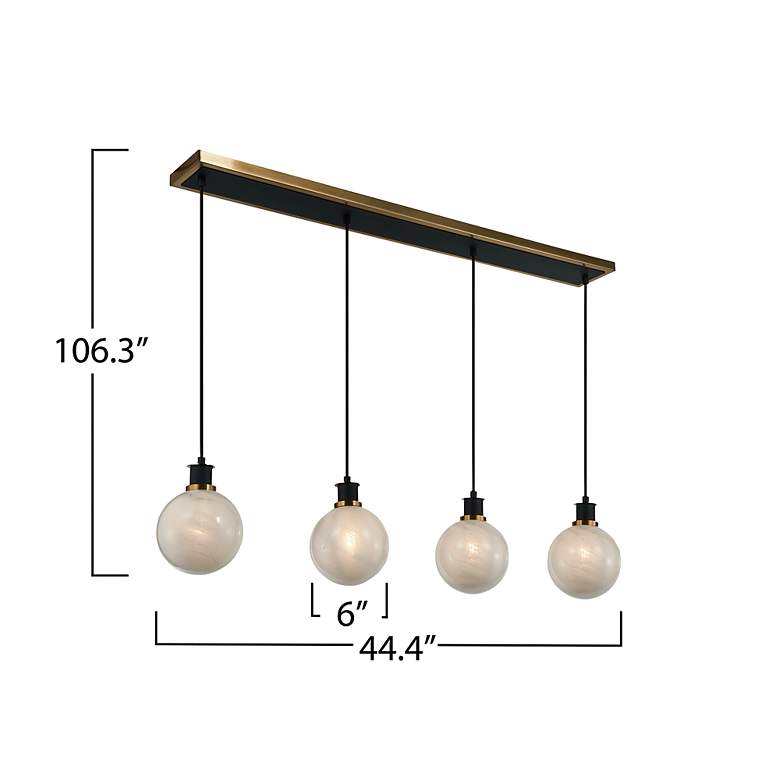 Image 6 Gem 44.4" Wide 4-Light Black Island Light With Clear Glass Shade more views