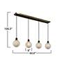 6_Gem 44.4" Wide 4-Light Black Island Light With Clear Glass Shade more views