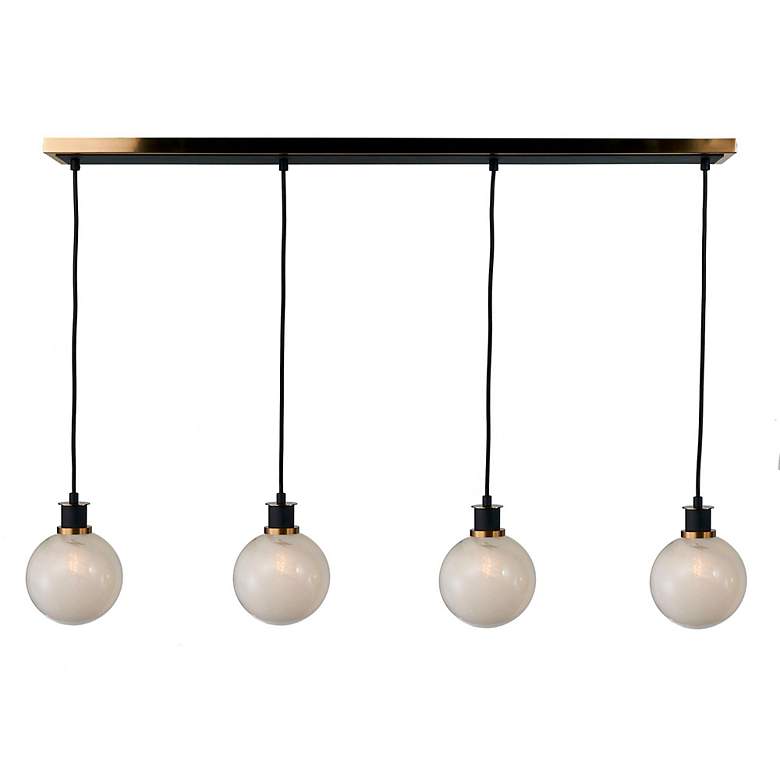 Image 7 Gem 44.4" Wide 4-Light Black Island Light With Clear Glass Shade more views