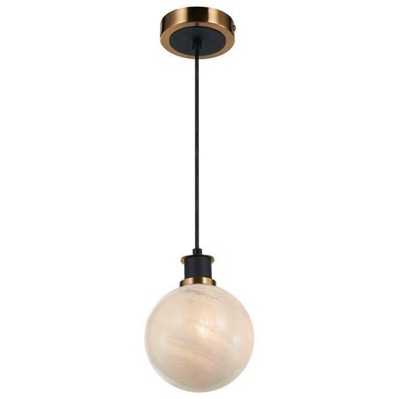 Image 1 Gem 6" Wide Black Pendant With Clear Glass Shade