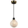 1_Gem 6" Wide Black Pendant With Clear Glass Shade