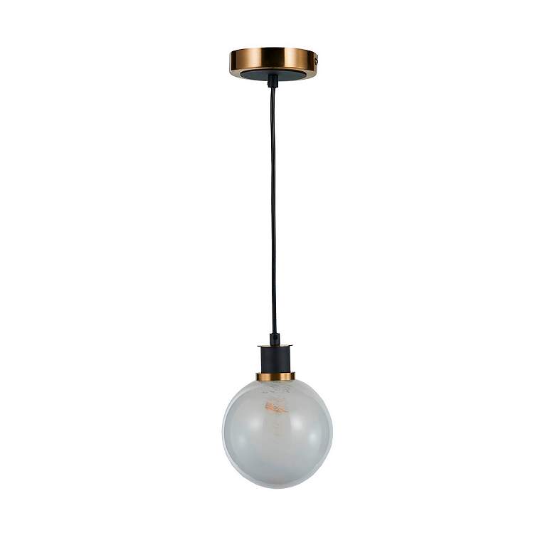 Image 2 Gem 6" Wide Black Pendant With Clear Glass Shade more views
