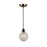 3_Gem 6" Wide Black Pendant With Clear Glass Shade more views