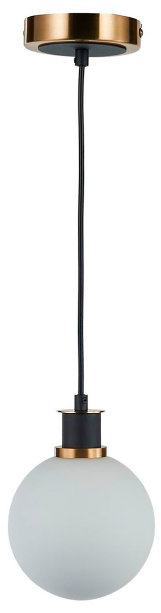 Image 3 Gem 6" Wide Black Pendant With White Glass Shade more views