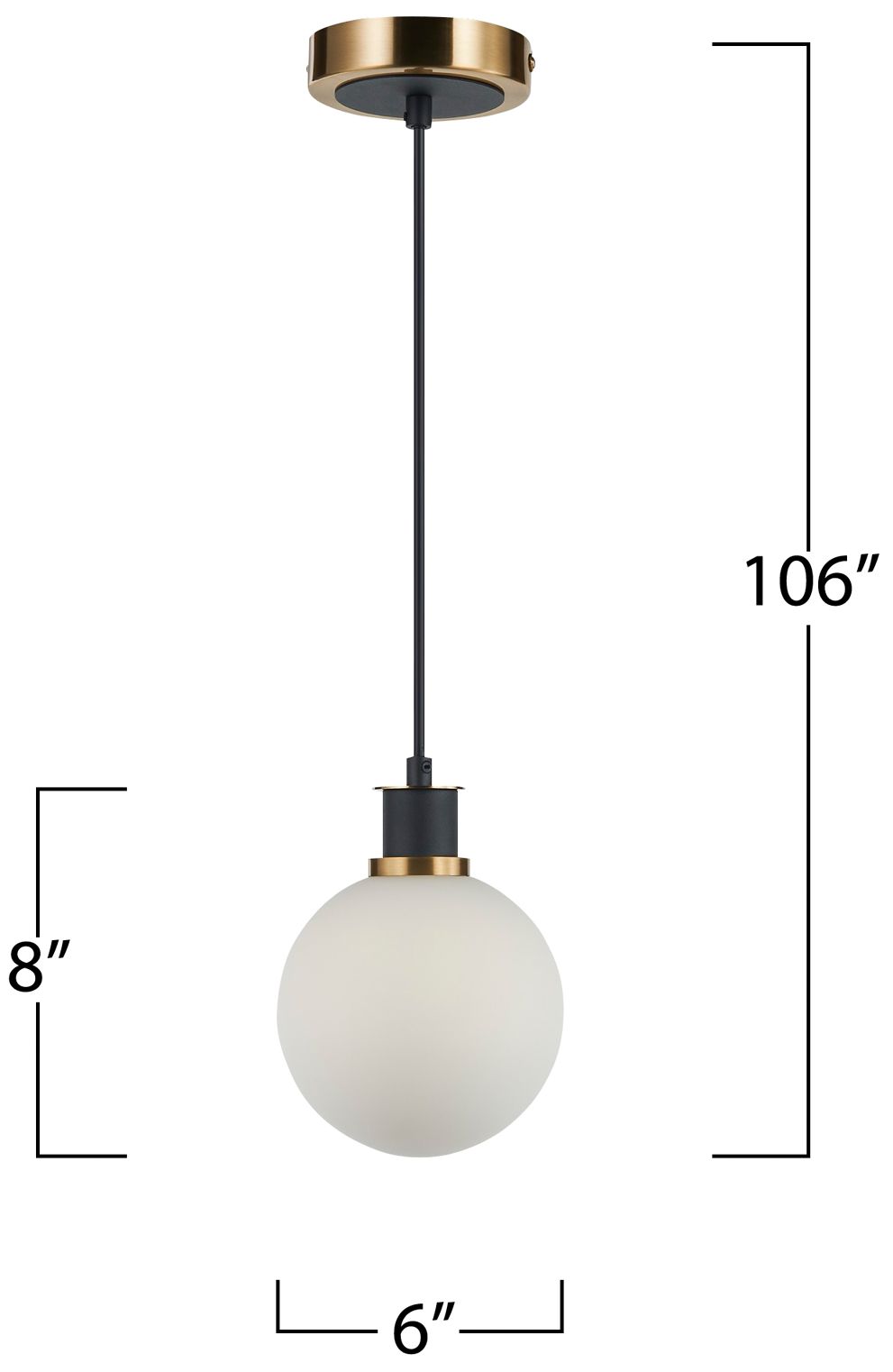 Image 7 Gem 6" Wide Black Pendant With White Glass Shade more views