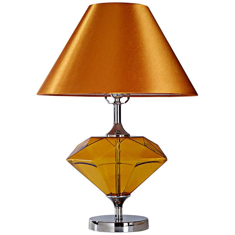 Image 1 Gem Amber Diamond Glass Table Lamp