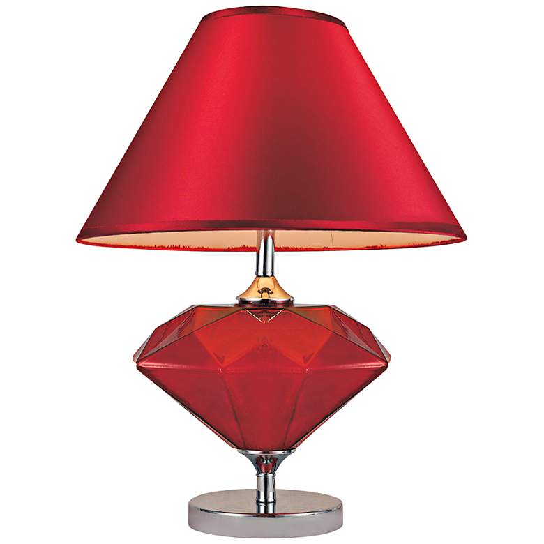 Image 1 Gem Red Diamond Glass Table Lamp