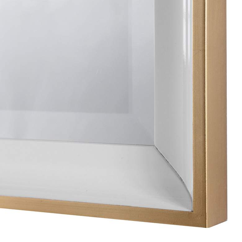Image 7 Gema Gold Leaf and White 24" x 34" Vanity Wall Mirror more views