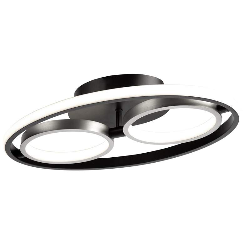 Image 1 Gemini 18W LED Flush Mount Black and Nickel