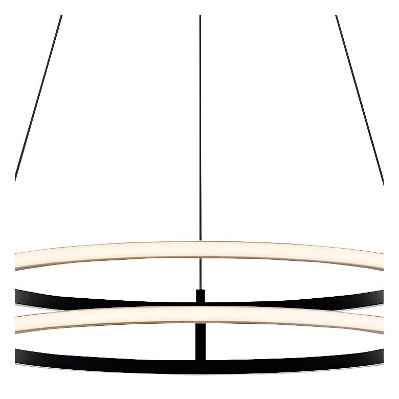 Image 4 Gemini 24" Wide Black Double-Ring LED Pendant Light more views