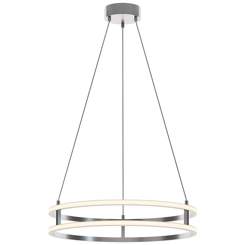 Image 1 Gemini 24" Wide Painted Nickel LED Pendant