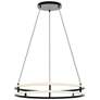 2_Gemini 32" Wide Black Double Rings LED Pendant Light