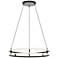 Gemini 32" Wide Black Double Rings LED Pendant Light