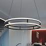 1_Gemini 32" Wide Black Double Rings LED Pendant Light