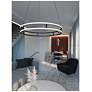 3_Gemini 32" Wide Black Double Rings LED Pendant Light more views