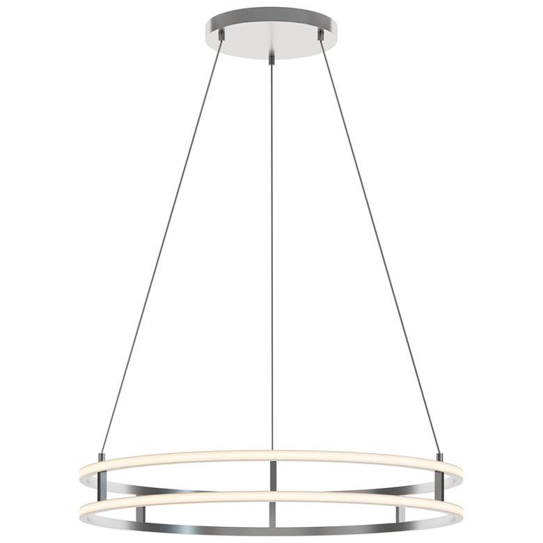 Image 1 Gemini 32" Wide Painted Nickel LED Pendant