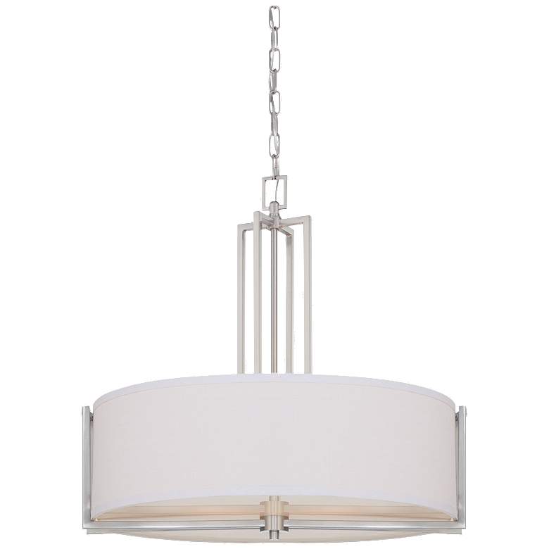 Image 1 Gemini; 4 Light; Pendant with Slate Gray Fabric Shade