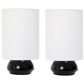 Image1 of Gemini Colors 2 Pack Mini Touch Table Lamp Set with Fabric Shades, Black