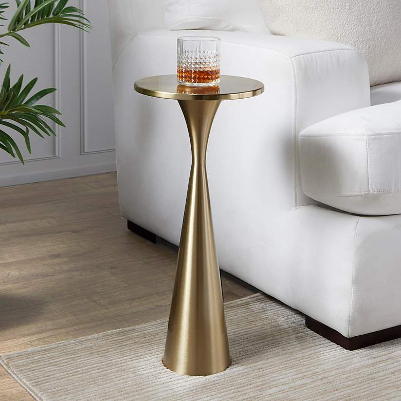 Image 1 Gemma 22" Metal Side Table Modern Brass by LumiSource