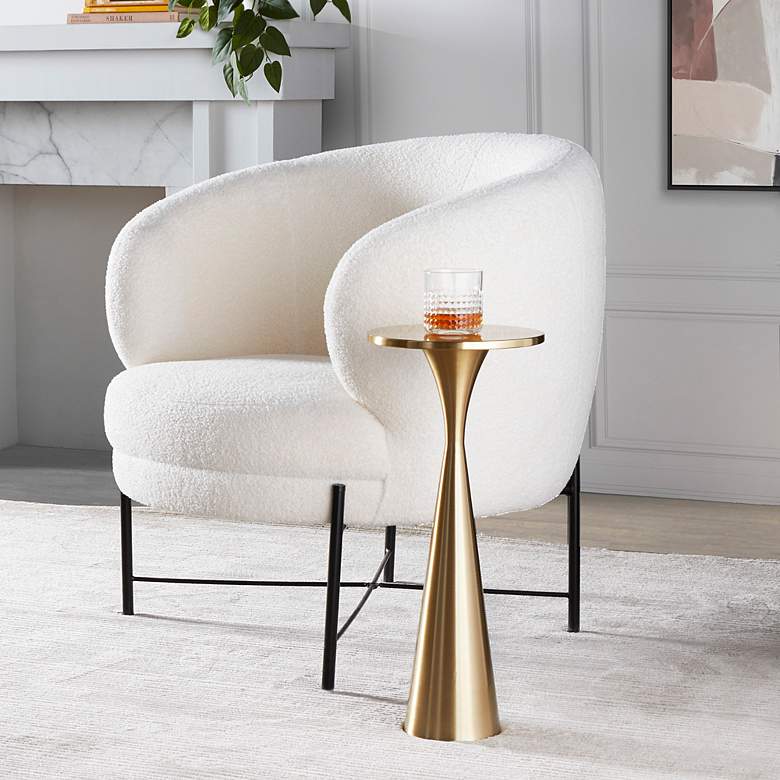 Image 7 Gemma 22" Metal Side Table Modern Brass by LumiSource more views