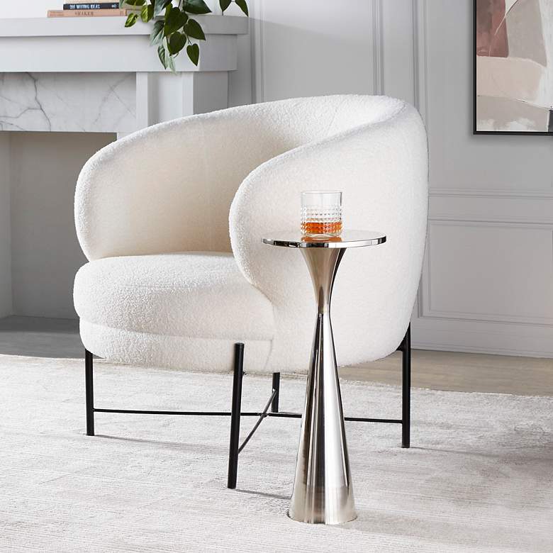 Image 7 Gemma 22" Metal Side Table Polished Nickel by LumiSource more views