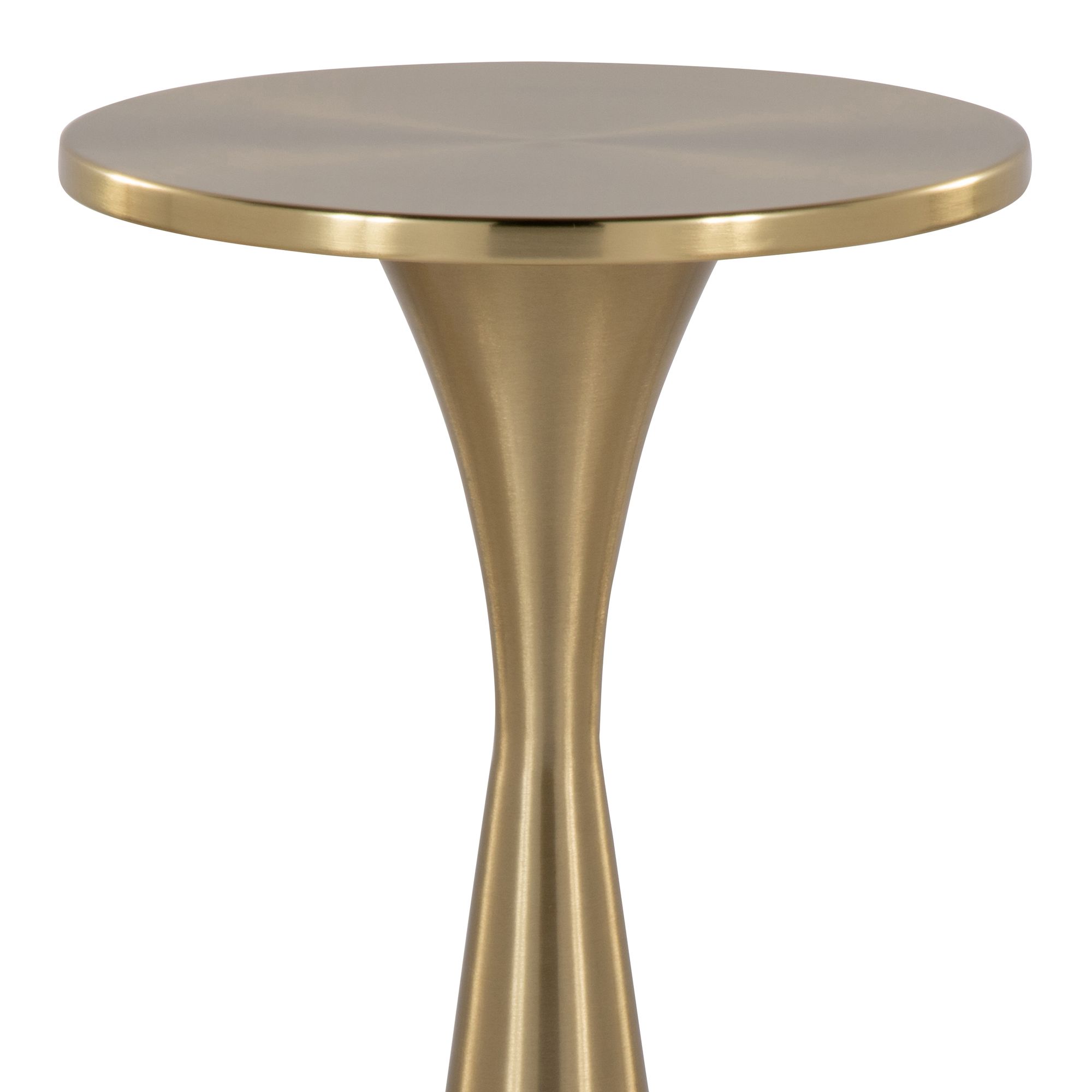 Image 3 Gemma 9 1/2" Wide Modern Brass Round Metal Side Table more views