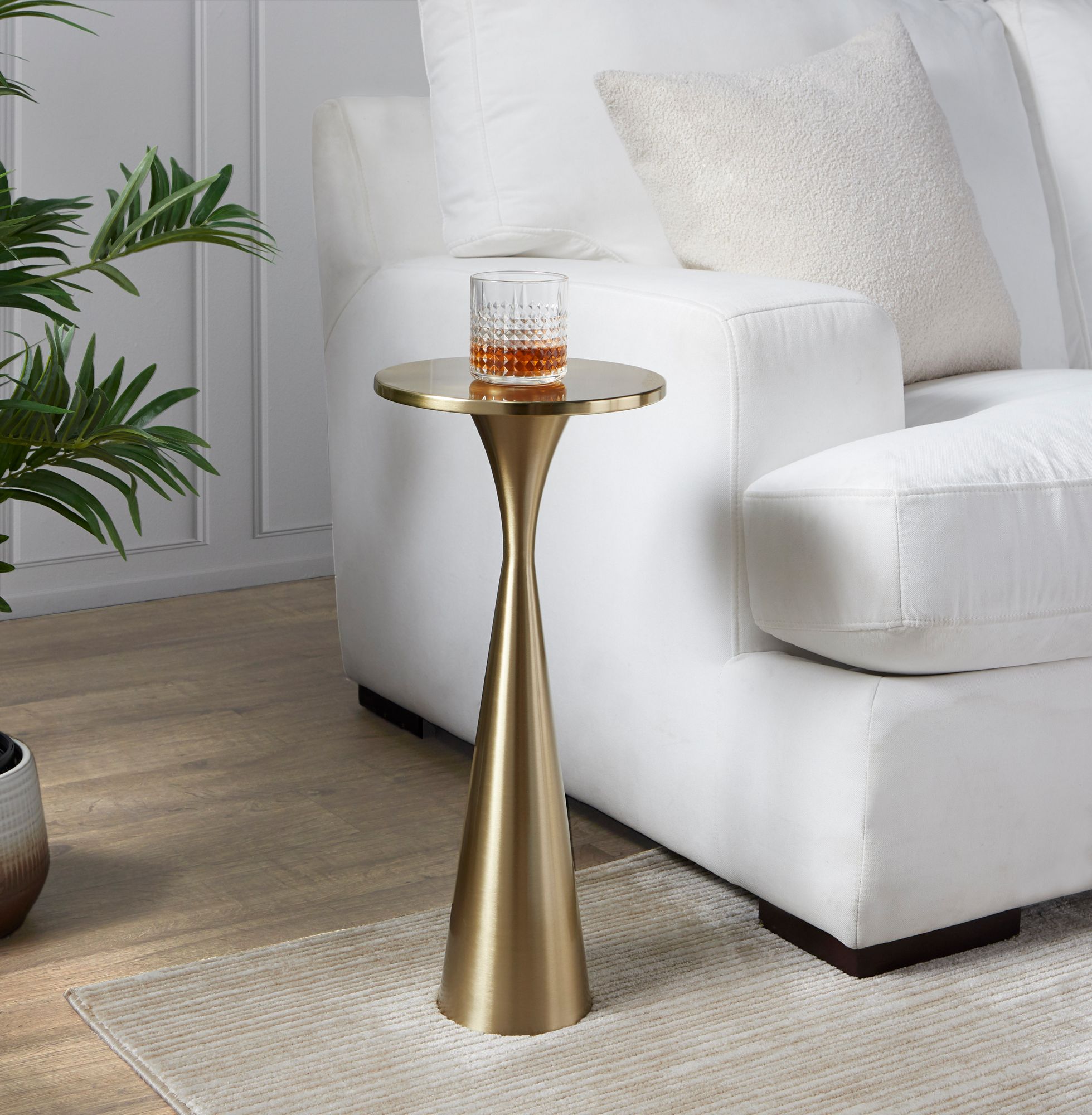 Gemma 9 1/2" Wide Modern Brass Round Metal Side Table