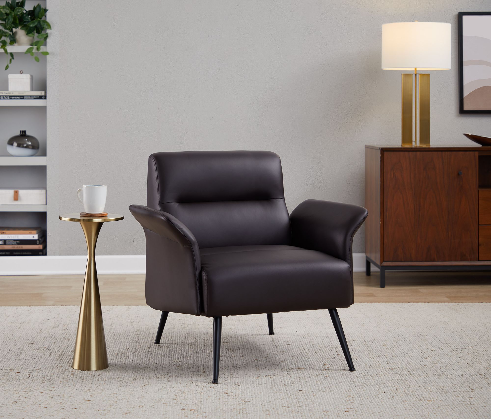 Gemma 9 1/2" Wide Modern Brass Round Metal Side Table