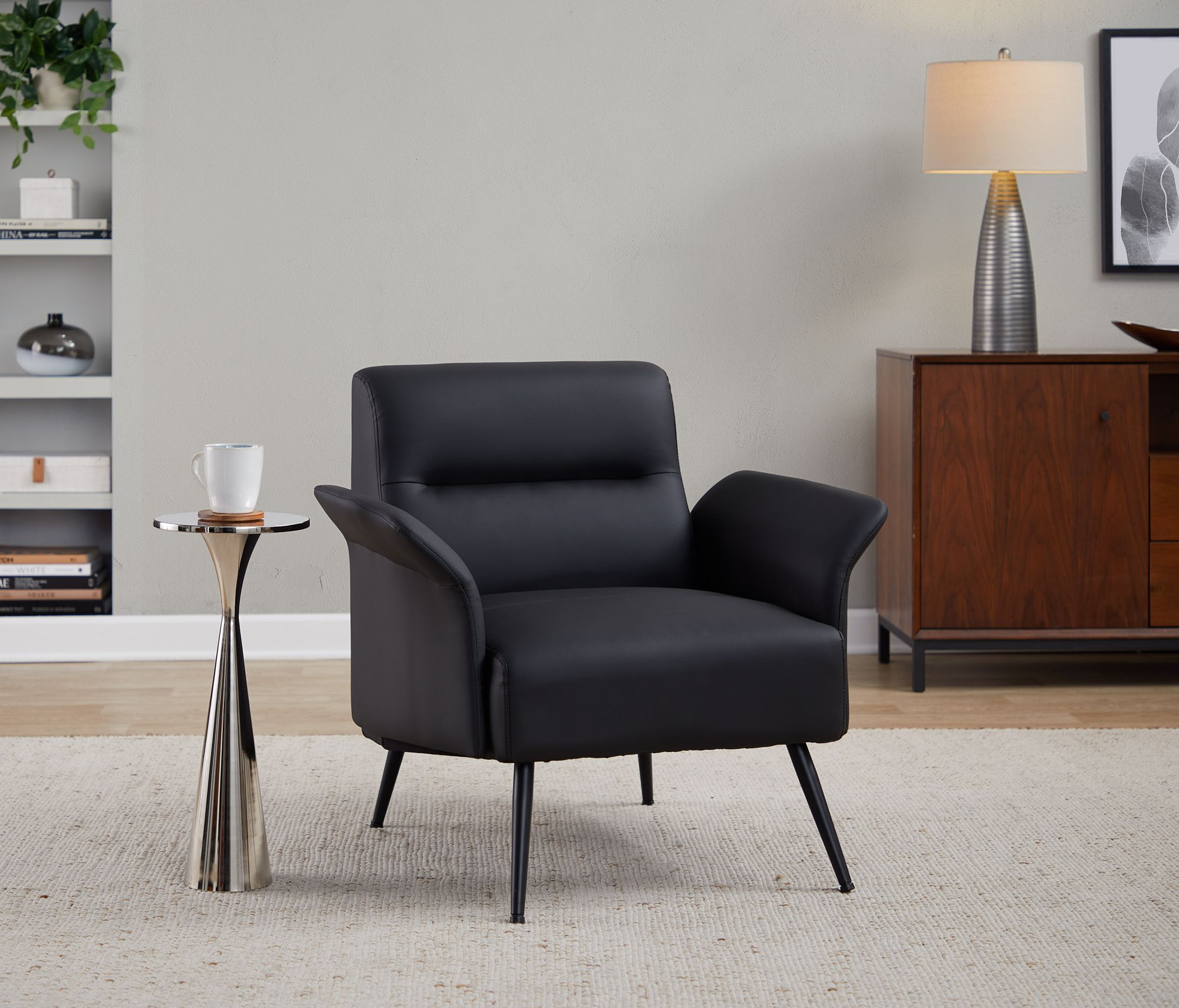 Gemma 9 1/2" Wide Polished Nickel Side Table