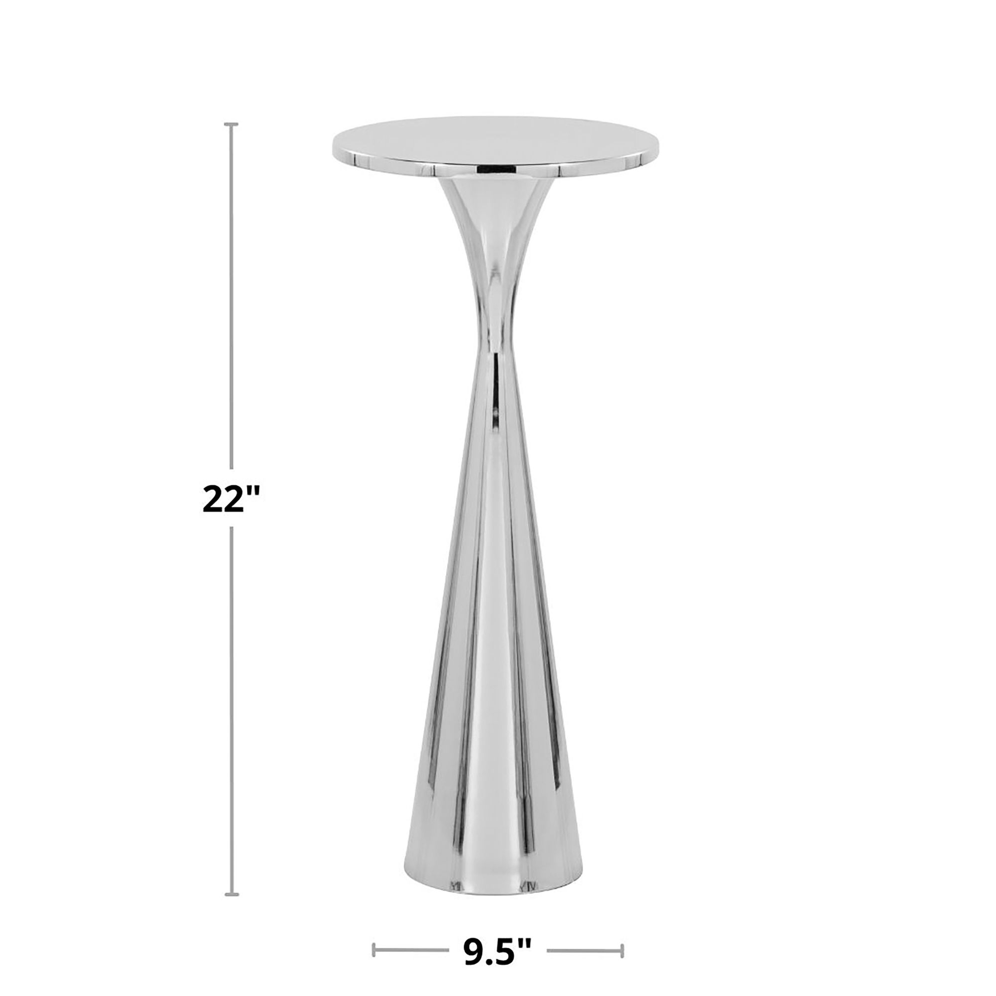 Gemma 9 1/2" Wide Polished Nickel Side Table