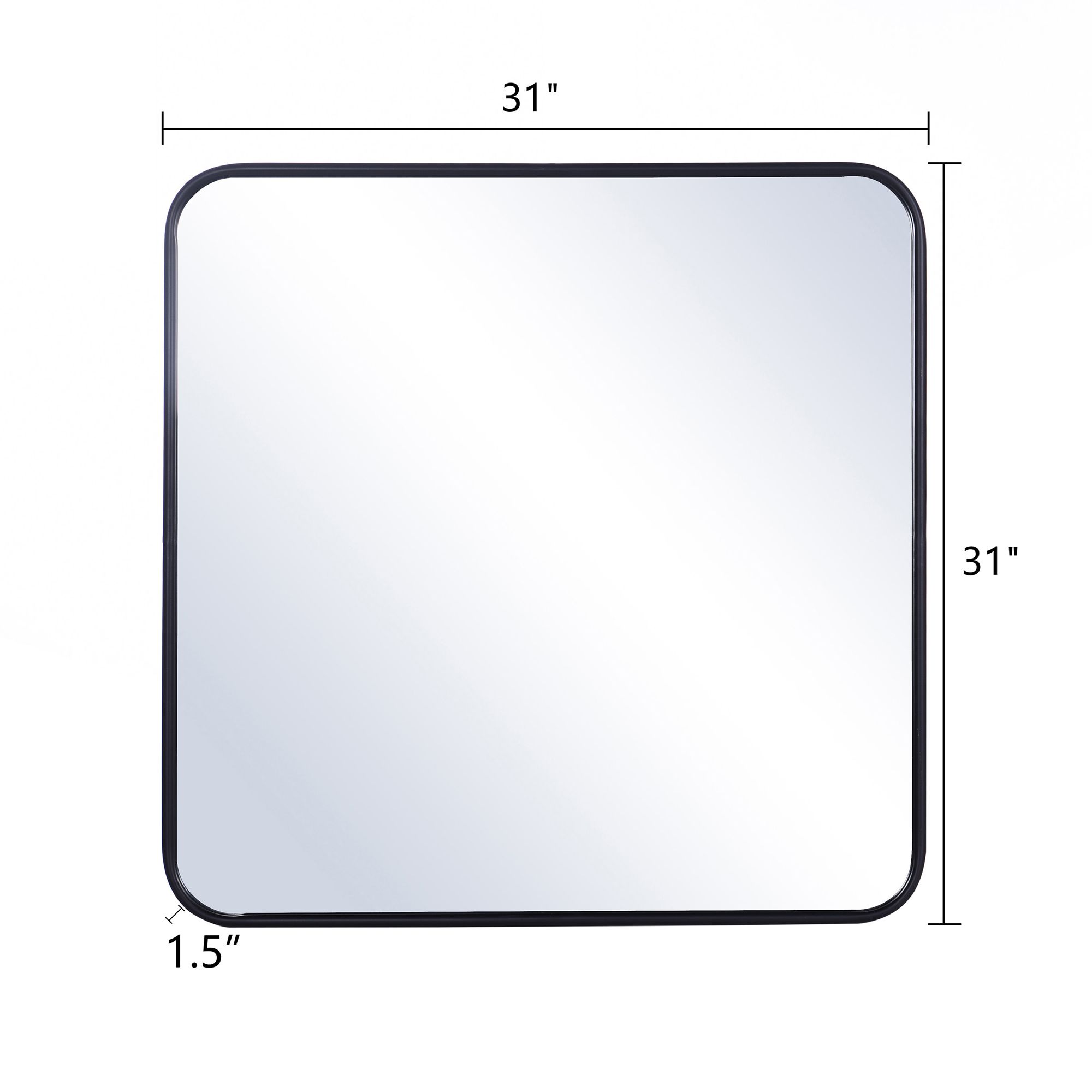 Image 7 Gemma Glossy Black 32" Square Wall Mirror more views